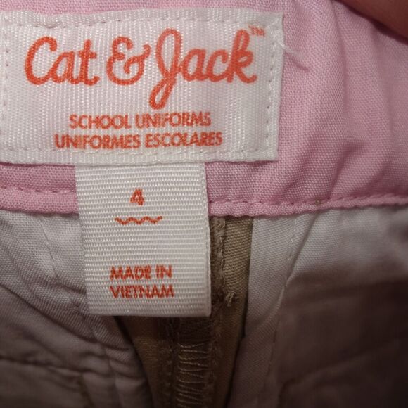 NEW Cat & Jack Chino Uniform Shorts Tan Beige Khaki Girl's Size 4 - Picture 5 of 6